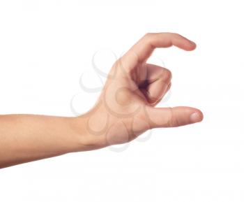One human hand with two fingers