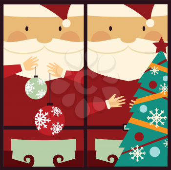 Santa Claus with Christmas tree illustration