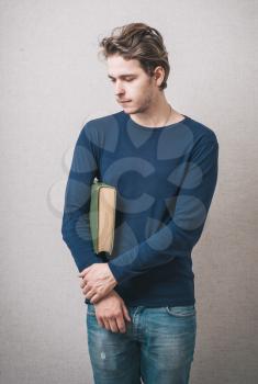 man with book