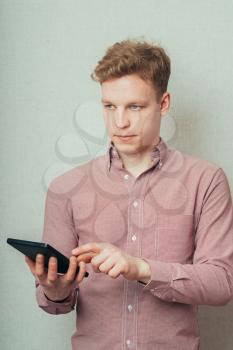 man using digital tablet computer