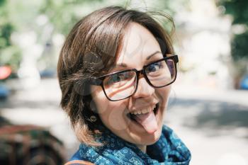 Young woman wearing glasses 