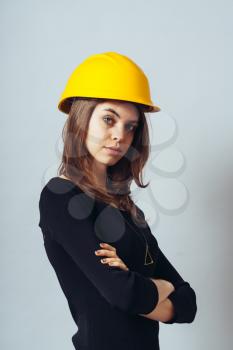 girl in the construction helmet