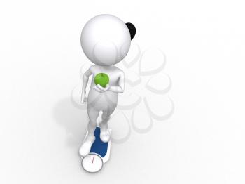 Royalty Free Clipart Image of a Figure on a Scale