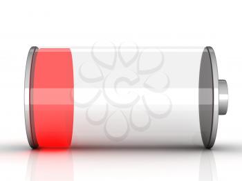 Royalty Free Clipart Image of a Low Battery