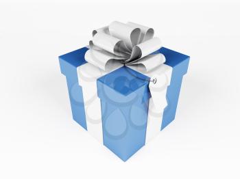 Royalty Free Clipart Image of a Blue Gift