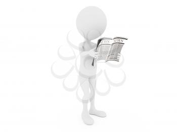 Royalty Free Clipart Image of a Person Reading the News