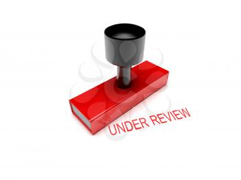 Royalty Free Clipart Image of a Rubber Stamp with Under Review