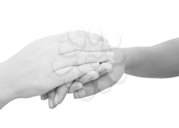 Hands expressing symbolic sympathies while holding each other 
