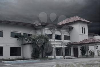creepy Halloween haunted mansion 