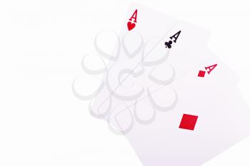 three aces isolated on a white background
