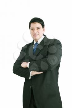 Portrait of young businessman, isolated on white background