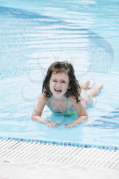 little girl in the pool 