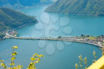 Lugano lake in Switzerland 
