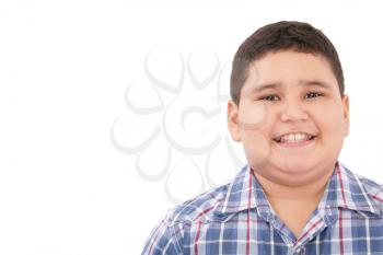 Portrait of a cute boy, isolated on white 