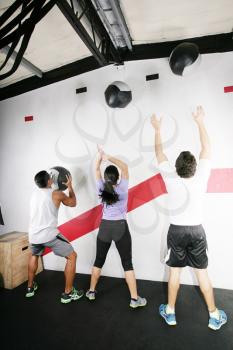 Man and Woman Doing Crossfit on gym. Crossfit Series