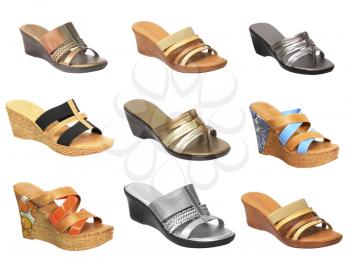 New women's fashion sandals isolated on white 