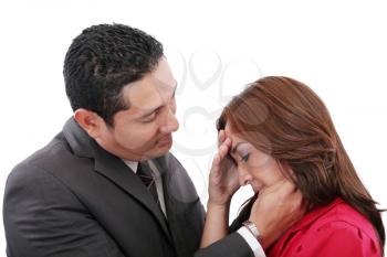 Man Comforting A Woman 