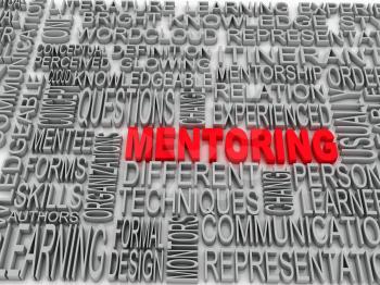 Royalty Free Clipart Image of a Mentoring and Teamwork Word Cloud