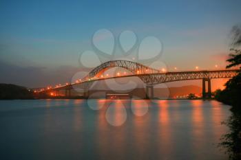 Beautiful bridge connected South and North Americas (Puente de las Americas Panama)