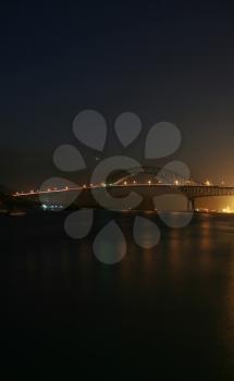 The TransAmerica Bridge in Panama City at night