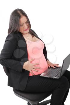 pregnant woman having some contractions