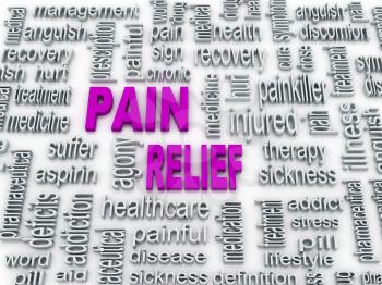 Royalty Free Clipart Image of a Pain Relief Word Collage