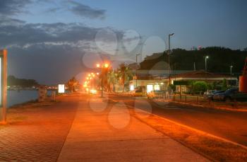 Causeway of Amador in Panama in the sunset.  It a very popular touristic area in Panama City