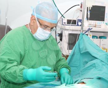 Doctor starting a surgery