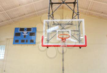 Basketball hoop cage with score table