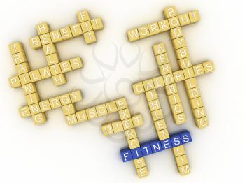 3d image Fitness  issues concept word cloud background