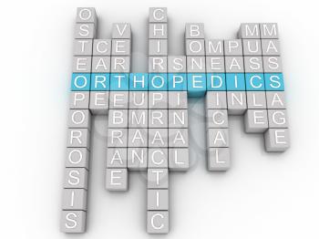 3d image Orthopedics  issues concept word cloud background