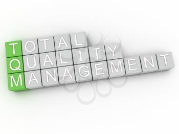 3d image TQM Total Quality Management  issues concept word cloud background
