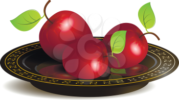 Royalty Free Clipart Image of a Plate of Apples