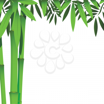 Royalty Free Clipart Image of Green Bamboo Stems