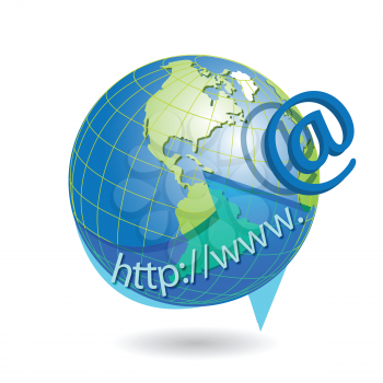 Royalty Free Clipart Image of a Global Email Concept