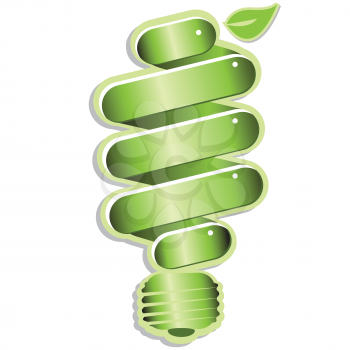 Royalty Free Clipart Image of a Green Eco Light Bulb