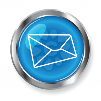 Royalty Free Clipart Image of an Envelope Button