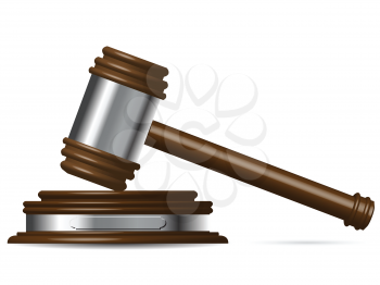 Royalty Free Clipart Image of a Wooden Gavel