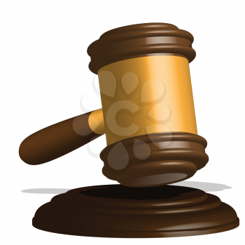 Royalty Free Clipart Image of a Wooden Gavel