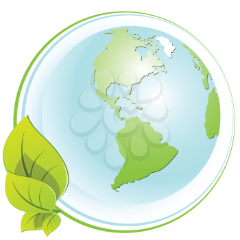 Royalty Free Clipart Image of a Green Globe