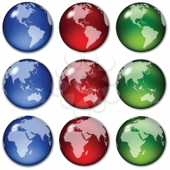 Royalty Free Clipart Image of Globes