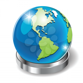 Royalty Free Clipart Image of a Globe on a Stand