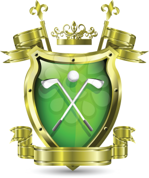 Royalty Free Clipart Image of a Golf Shield