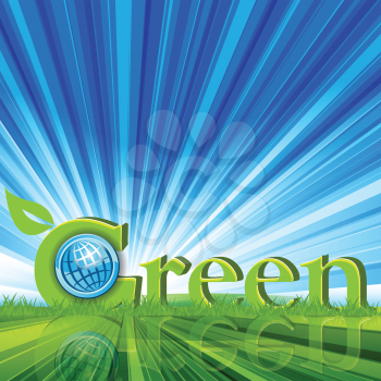 Royalty Free Clipart Image of the Word Green