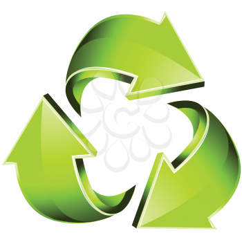 Royalty Free Clipart Image of the Recycling Sign
