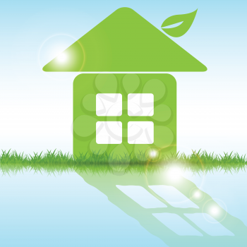 Royalty Free Clipart Image of a Green House