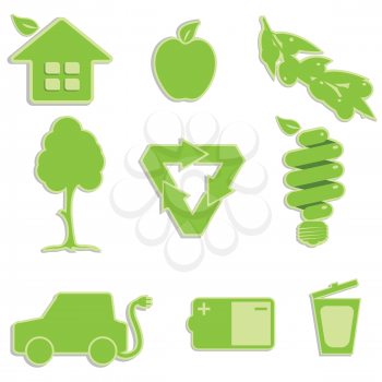 Royalty Free Clipart Image of Ecological Icons