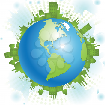 Royalty Free Clipart Image of a Green Planet