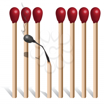 Royalty Free Clipart Image of Matchsticks 