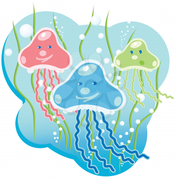 Royalty Free Clipart Image of Jellyfish